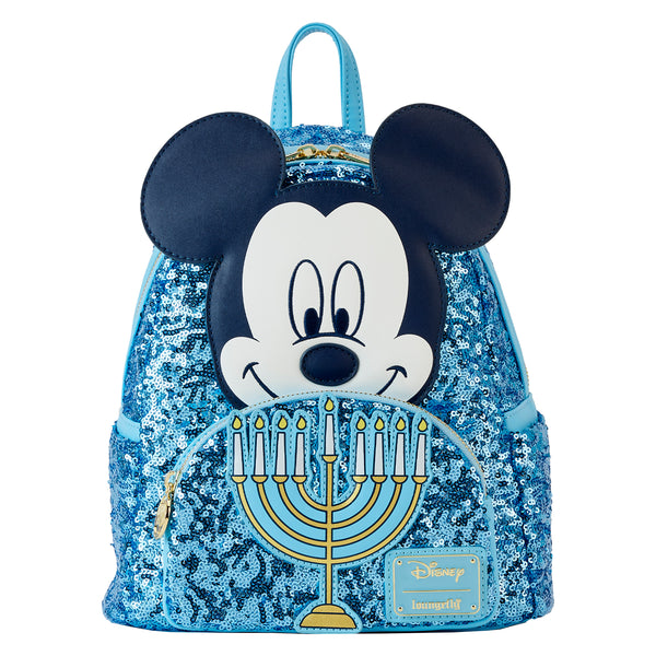 Loungefly Mickey Mouse Hanukkah Sequin Glow Mini Backpack