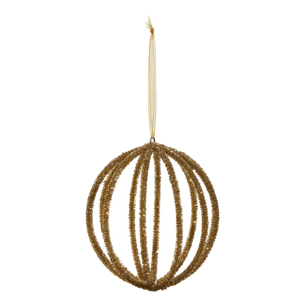 ANTIQUED GOLD BEADED BALL ORNAMENT ***PRE-ORDER***