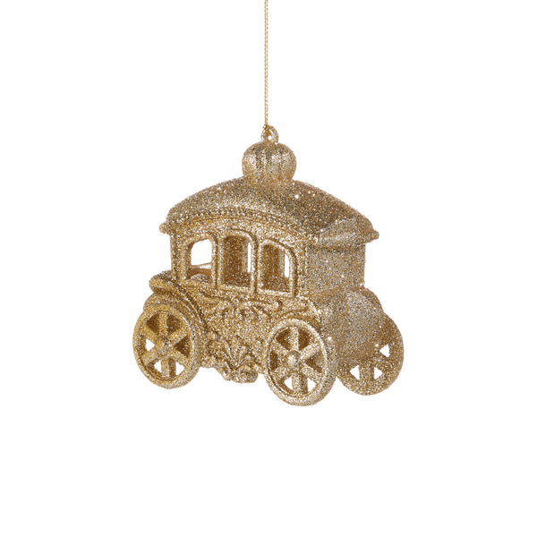 Champagne Glittered Carriage Ornament ***PRE-ORDER***
