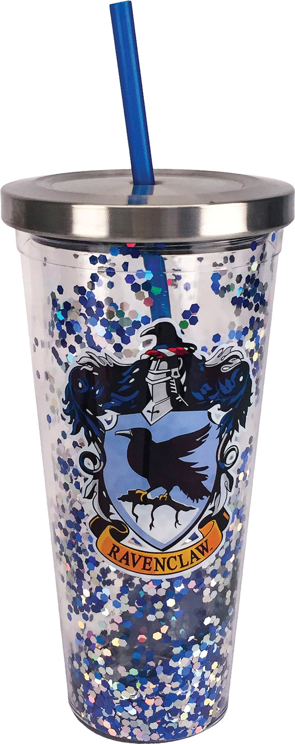 Harry Potter Ravenclaw Glitter Cup with Straw by Spoontiques