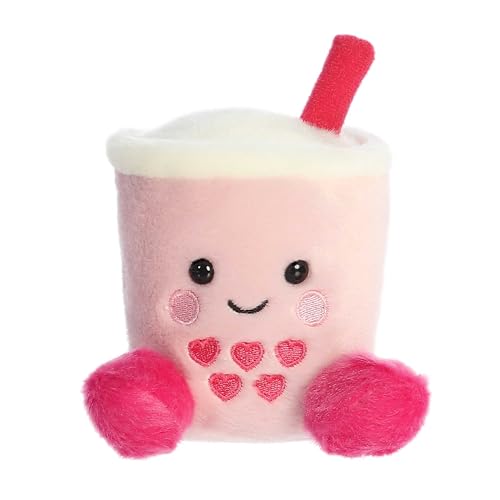 Aurora® Adorable Palm Pals™ Tangy Heart Boba™ Stuffed Animal - Pocket-Sized Play - Collectable Fun - Pink 5 Inches