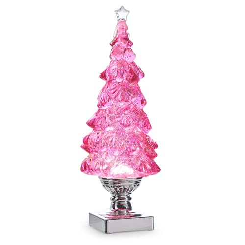 Pink Lighted Swirling Glitter Tree