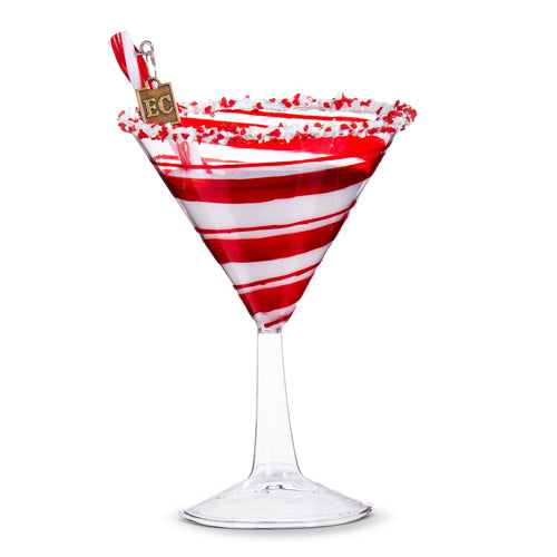 Raz Peppermint Christmas Martini Ornament