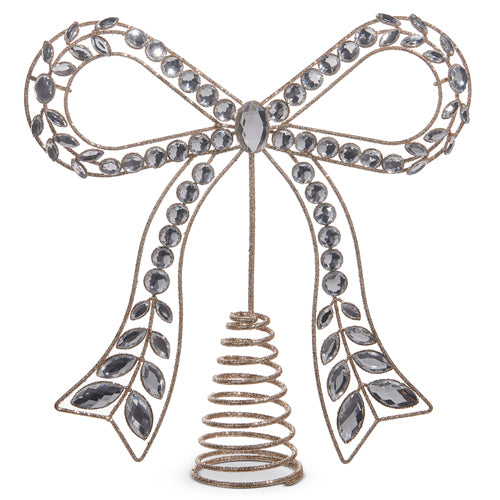 10.5" Clear Jeweled Bow Tree Topper ***PRE-ORDER***