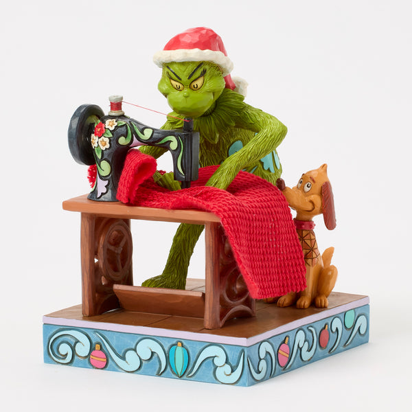 Jim Shore Grinch Sewing Santa Suit Figurine **PREORDER**
