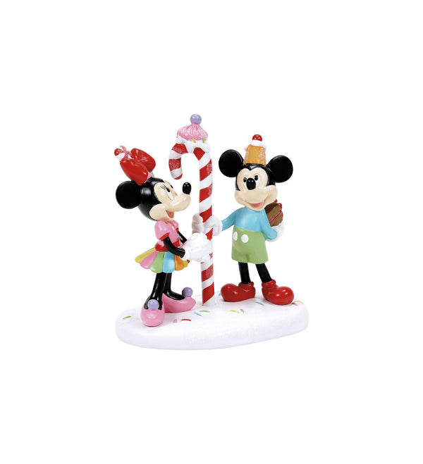 Disney Village Mickey and Minnie Mouse Share a Treat Figurine