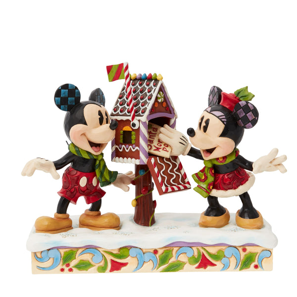 Disney Traditions First Edition Mickey and Minnie Mouse Letters to Santa Figurine