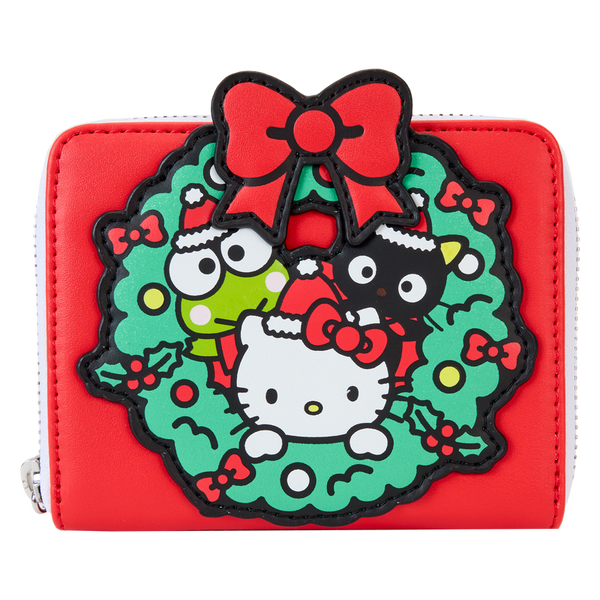 Loungefly Sanrio Hello Kitty & Friends Holiday Wreath Zip Around Wallet