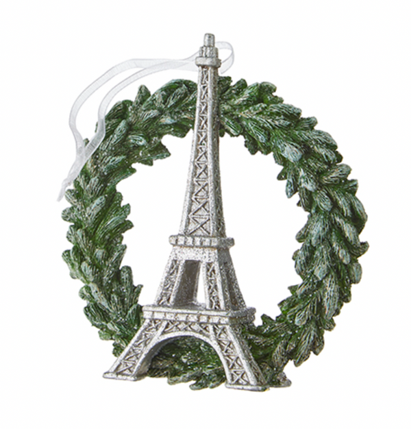 Eiffel Tower in Wreath Ornament