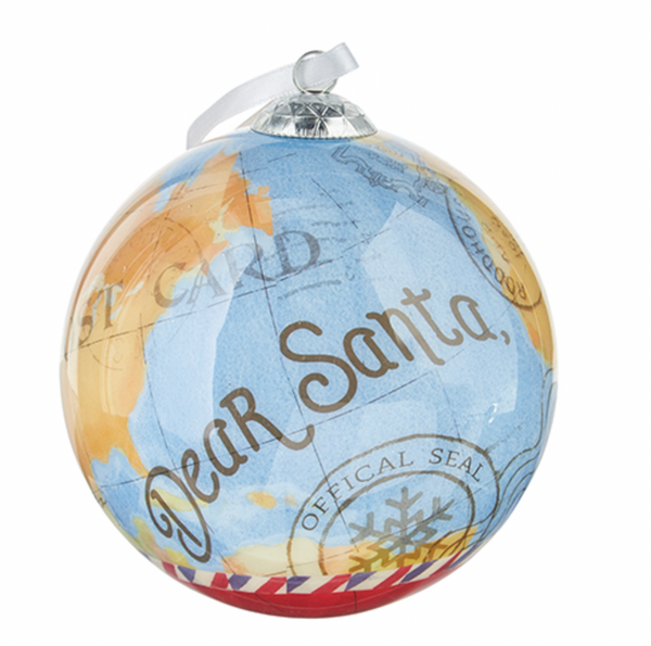 Dear Santa Map Ball Ornament
