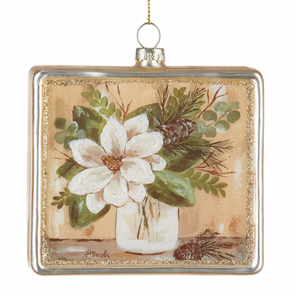 Magnolia and Evergreen Ornament