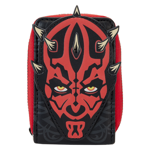 Loungefly Star Wars: The Phantom Menace 25th Anniversary Darth Maul Glow Accordion Zip Around Wallet