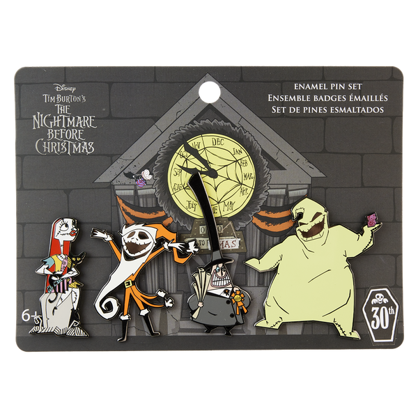Loungefly Nightmare Before Christmas Town Hall 4pc Pin Set