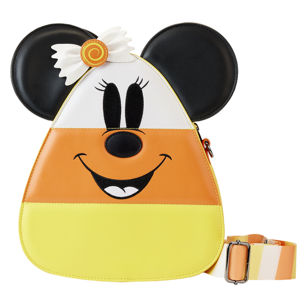 LOUNGEFLY DISNEY MICKEY AND MINNIE CANDY CORN CROSSBODY