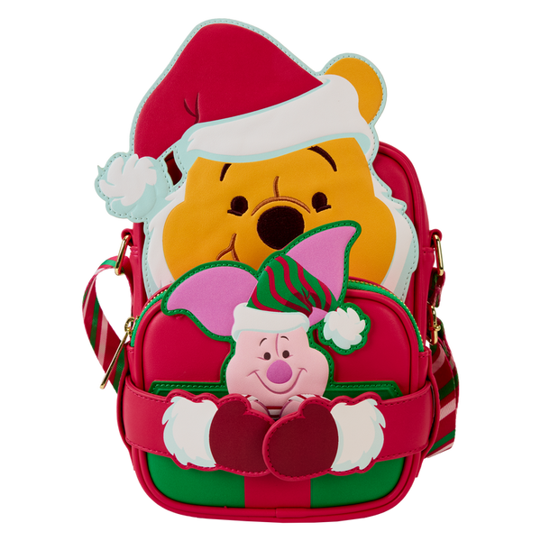 Loungefly Winnie The Pooh & Piglet Santa Crossbuddies® Cosplay Crossbody Bag With Coin Bag