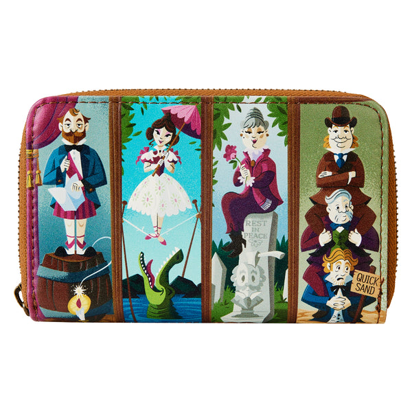 Loungefly Haunted Mansion Stretching Room Portraits Glow Zip-Around Wallet