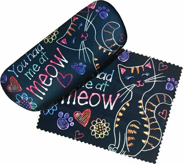 You Had Me At Meow Eyeglass Glasses Case & Lens Cloth
