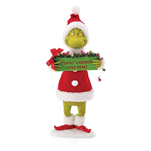 The Grinch by Possible Dream Beware Sign Figurine