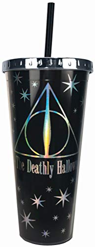 Spoontiques - Deathly Hallows Foil Cup with Straw