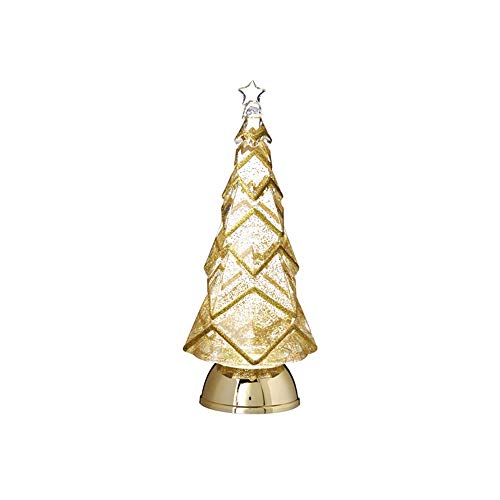 RAZ Imports Gold Glittered Lighted Tree with Swirling Glitter