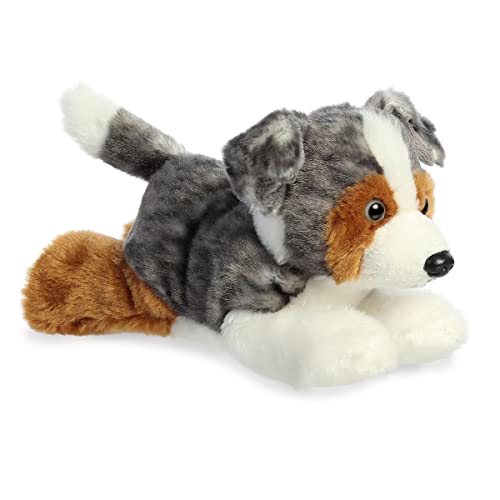 Aurora® Adorable Mini Flopsie™ Australian Shepherd Stuffed Animal - Playful Ease - Timeless Companions - Multicolor 8 Inches