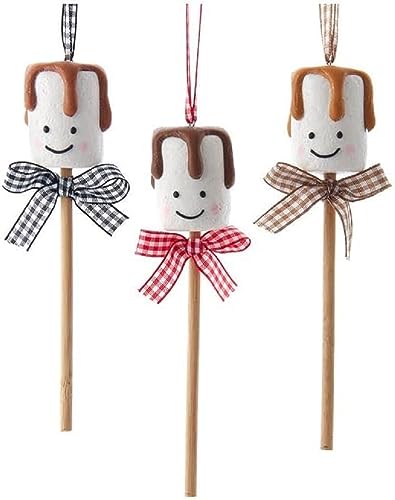 Marshmallow Pops with Plaid Bow Ornaments