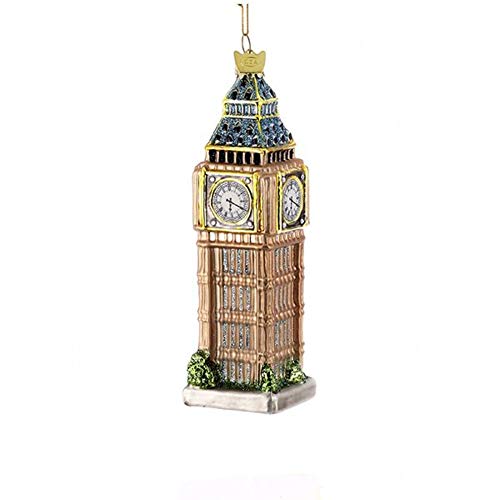Noble Gems Blown Glass "Big Ben" Clock Ornament