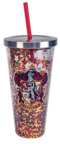 Harry Potter Gryffindor Glitter Cup with Straw by Spoontiques