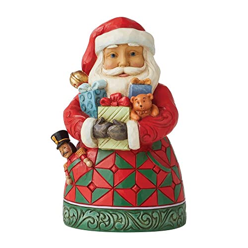 Enesco Jim Shore Heartwood Creek Pint Sized Santa with Gifts Figurine, Multicolor