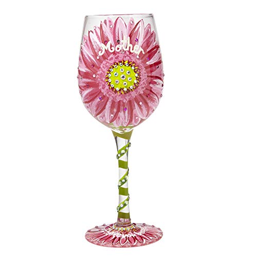 Lolita “Mom’s Love in Bloom” Hand-painted Artisan Wine Glass