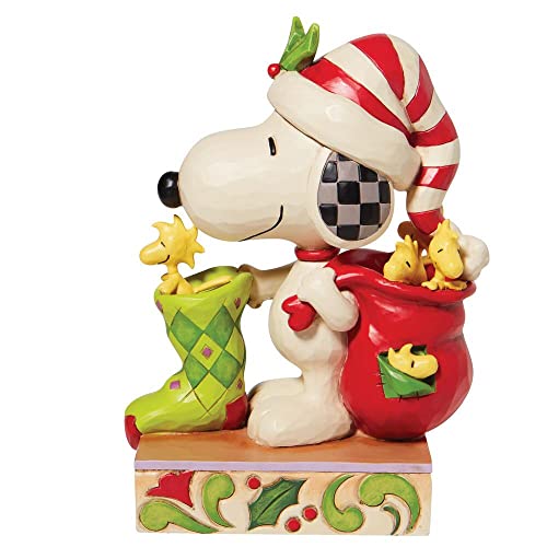 Peanuts by Jim Shore Snoopy with Woodstocks and a Stocking Figurine