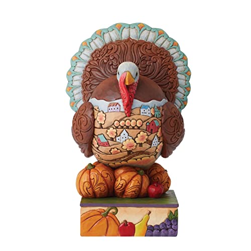 Jim Shore Heartwood Creek Thanks and Giving Traditional Turkey with Scene Figurine