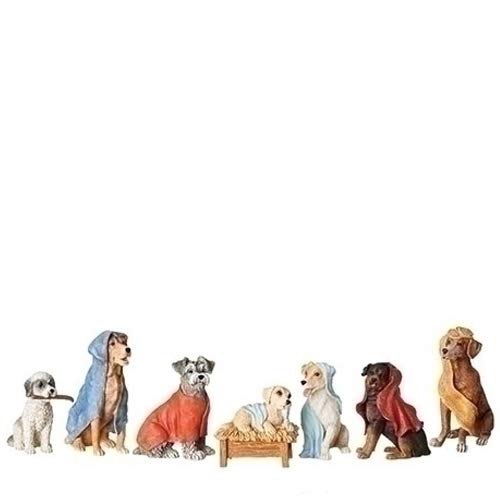 Resin Dog Nativity 7 Piece Set