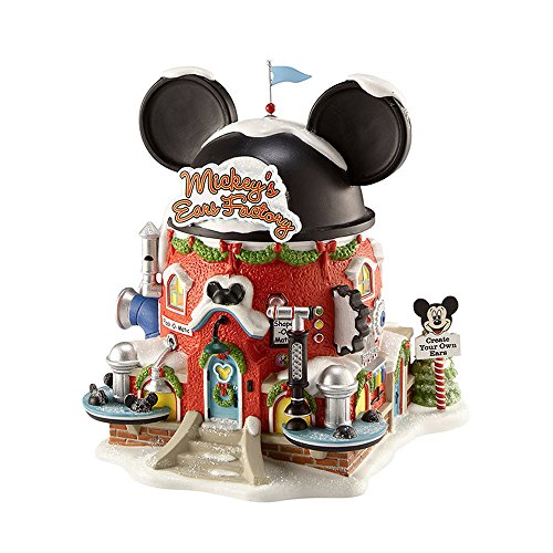 Department 56 North Pole Disney Village Mickey Mouse Ear Factory Lit Building, 6.69 Inch, Multicolor