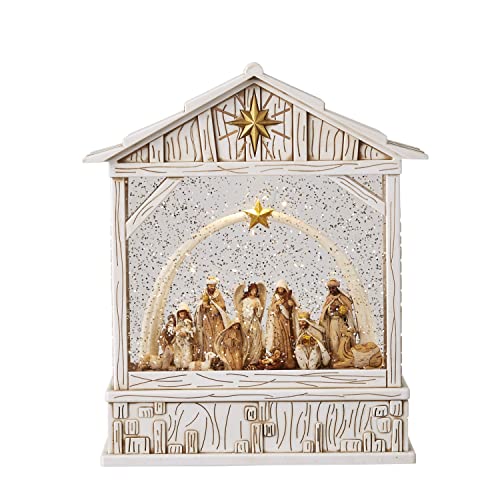 RAZ Imports 2022 Holiday Water Lanterns 10" Nativity with Star Musical Lighted Water Creche