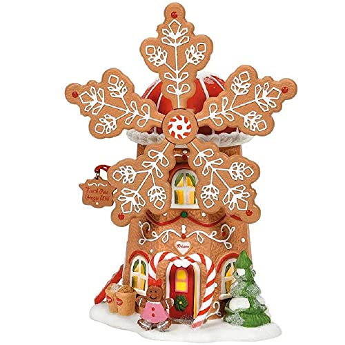 Department 56 North Pole Village Gingerbread Cookie Mill Animated Lit Building, 7.64 Inch, Multicolor