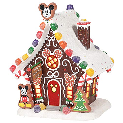 Disney Village Mickey Mouse Gingerbread House Lit Building