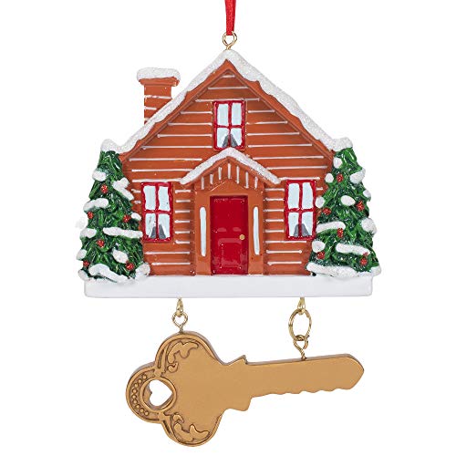 Home with Key Ornament for Personalization