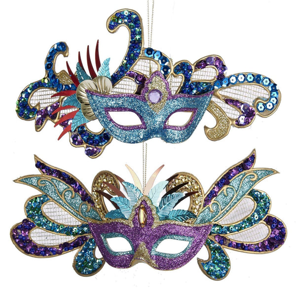 Glittered Carnival Mask Holiday Ornament by Kurt Adler