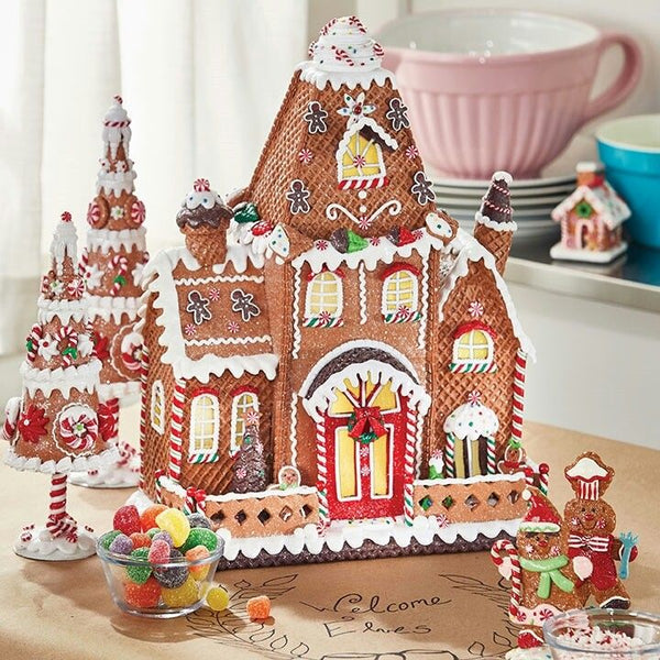 RAZ Imports Large Christmas Gingerbread Mansion