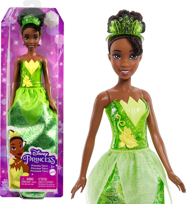 Disney Princess Tiana Fashion Doll, Sparkling Look with Brown Hair, Brown Eyes & Tiara Accessory