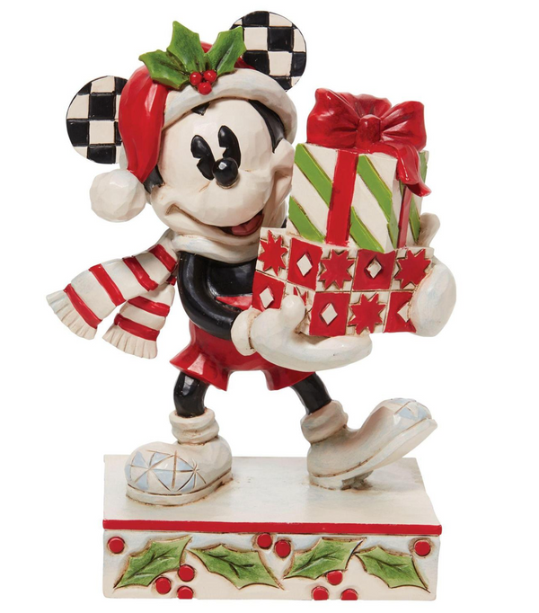 Disney Traditions Christmas Black/White/Red Mickey Stacked Presents