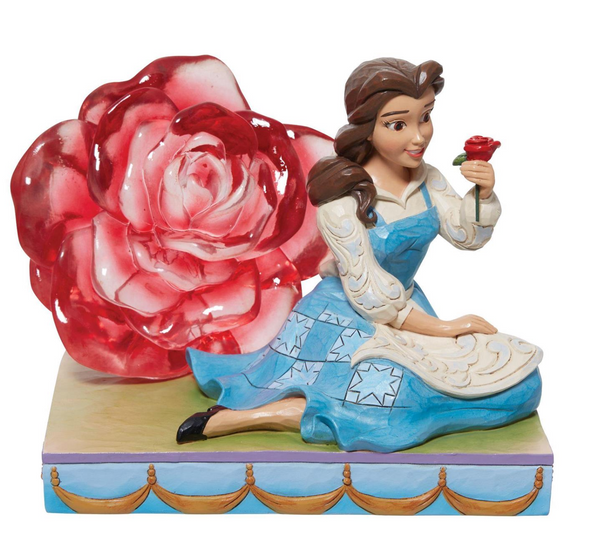 2023 Disney Traditions Belle Clear Resin Rose, "An Enchanted Rose"