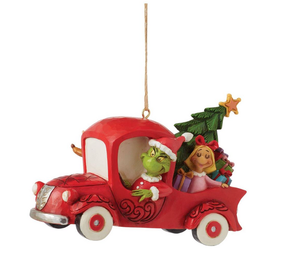 NEW Grinch in Red Truck Ornament by Jim Shore