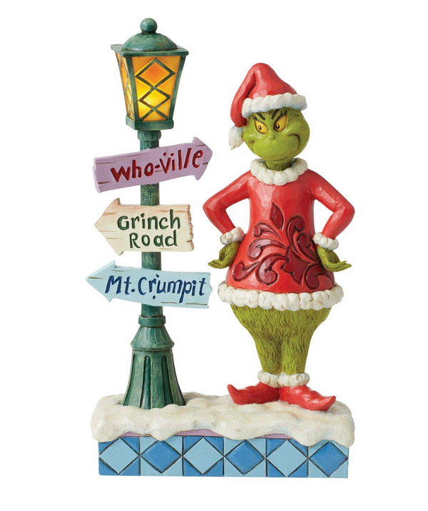 NEW Grinch by Lit Lamppost by Jim Shore