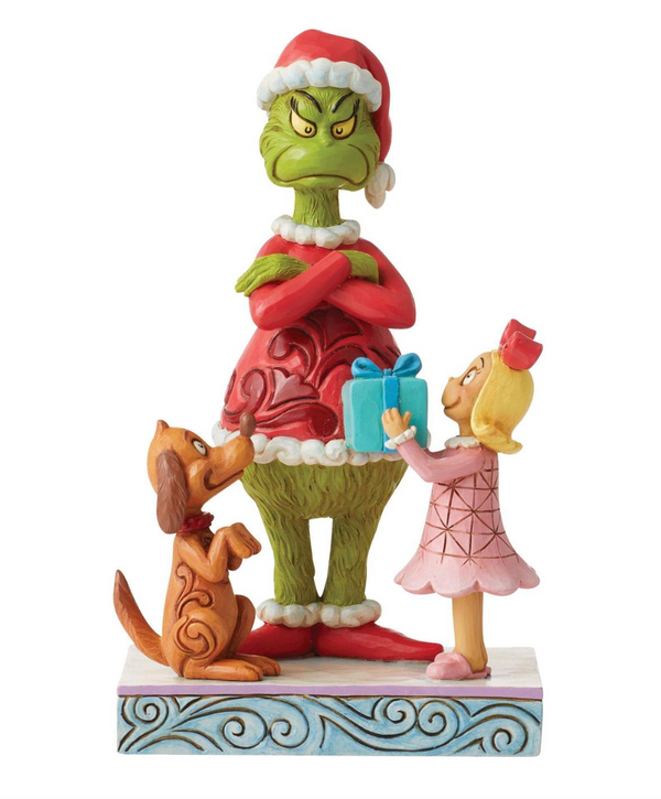 NEW Max,Cindy Giving Gift to Grinch by Jim Shore