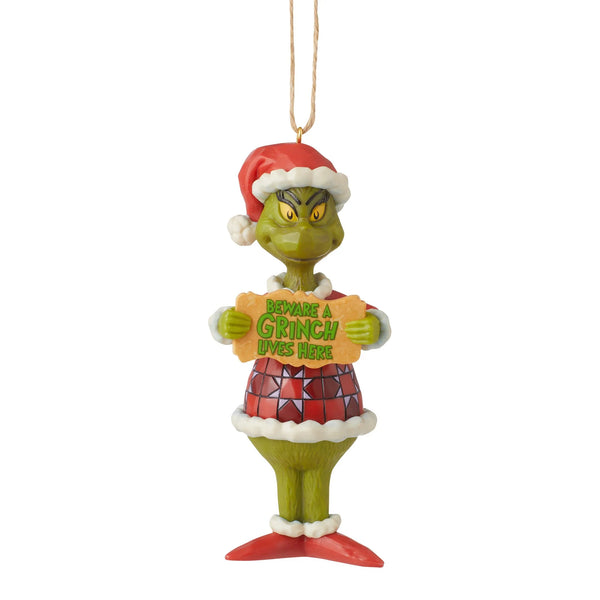 Enesco Grinch by Jim Shore Grinch Beware a Grinch PVC Hanging Ornament